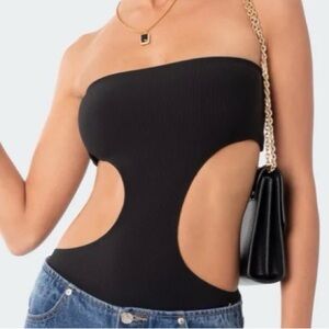 Edikted Black Cutout Women's Bodysuit Top